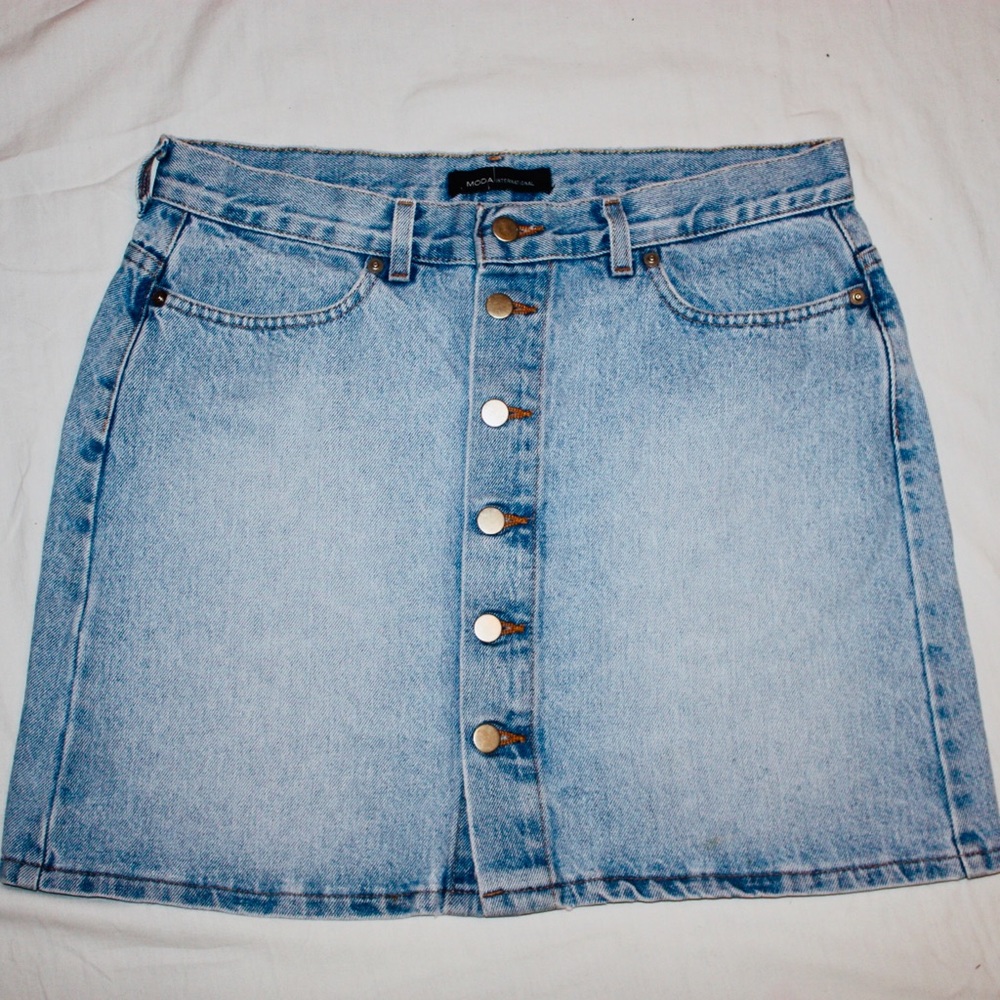 COPY - MODA International Button Up Denim Skirt - Size 12